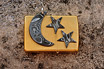 Damascus Half Moon Pendant and Star Earrings