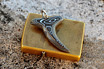 Stainless Damascus Shark Tooth Pendant