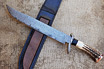 San Mai Damascus and Stag Big Traditional Bowie