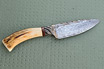 Cable Damascus and Stag Utility Knife