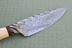 Cable Damascus and Stag Utility Knife