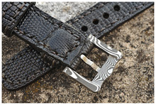 Lizzard Skin Strap and Stainless Damascus Buckle