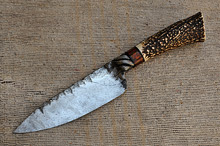 Wide Cable Damascus Clip Point Knife