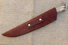 Large Integral Cable Damascus Clip Point Knife